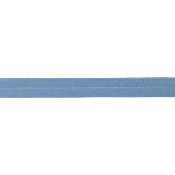 Elastisches Schrägband Breite 20 mm - Mittelblau matt